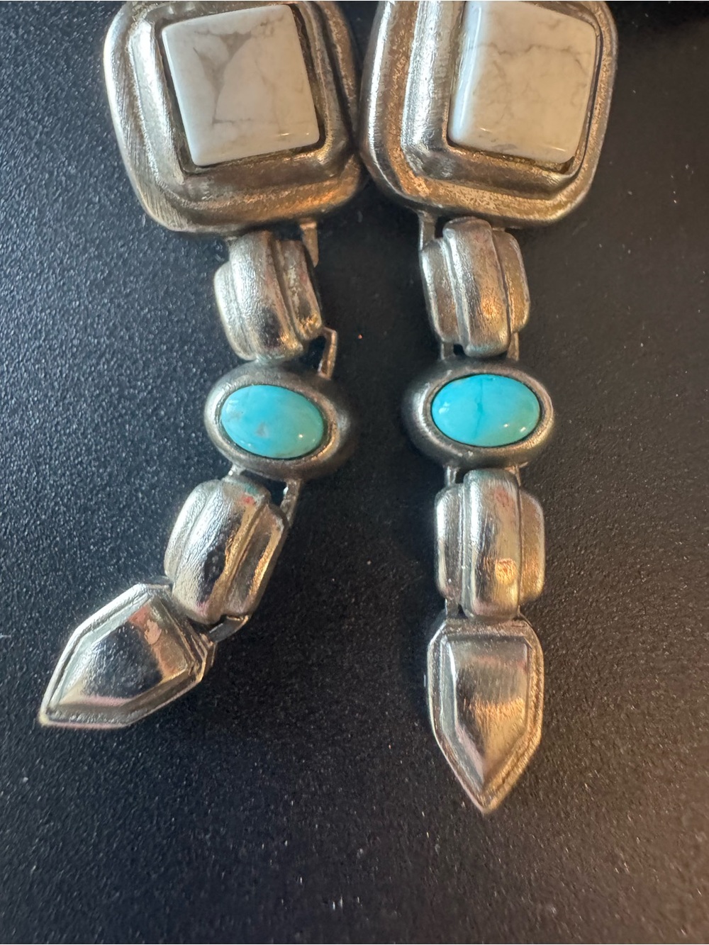 Roxanne Assoulin Turquoise and Gold Long Drop Earrings - Picture 4 of 7